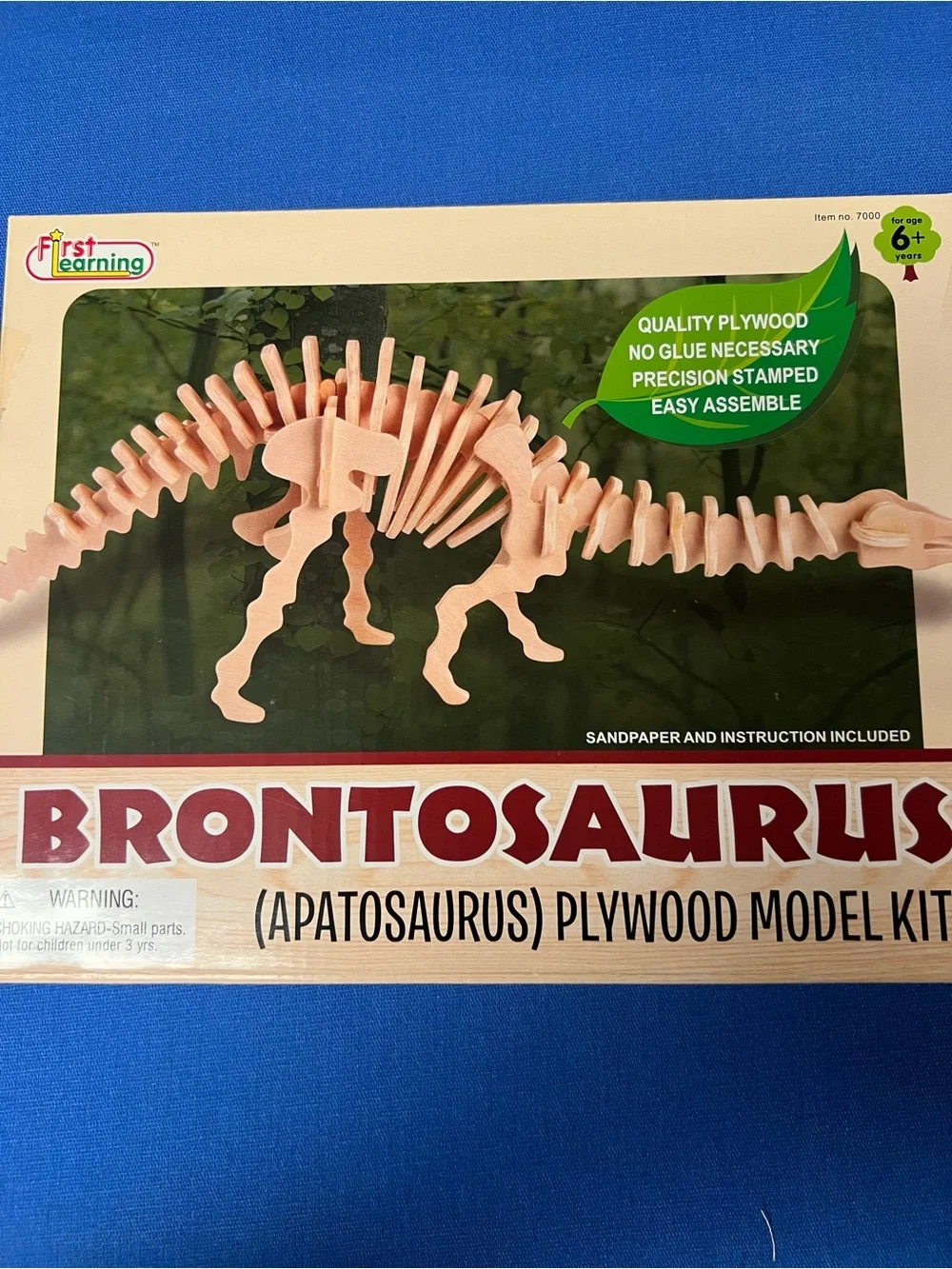 Brontosaurus (Apatosaurus) Plywood Model Kit - Natural Wood